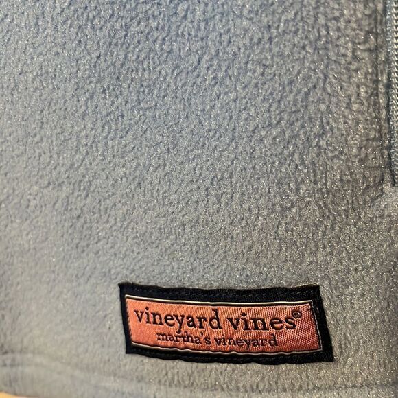 Vineyard Vines women's Vest Size Large front logo'd side zip pockets fleece blue - Picture 5 of 9